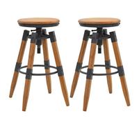 vidaXL Bar Stools 2 pcs Solid Fir Wood UK HOT
