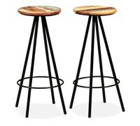 vidaXL Bar Stools 2 pcs Solid Reclaimed Wood