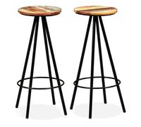 vidaXL Bar Stools 2 pcs Solid Reclaimed Wood UK