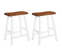 vidaXL 2x Solid Wood Bar Stools 45x23x60cm Kitchen Furniture Chairs Seats
