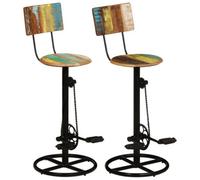 Vidaxl Bar Stools 2 Pcs Solid Wood Reclaimed Bar Stools