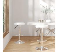 vidaXL Bar Stools 2 pcs White Faux Leather