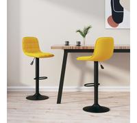 vidaXL Bar Stools 2 pcs Yellow Velvet