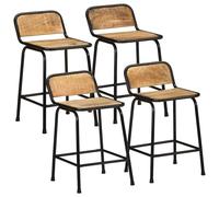 vidaXL Bar Stools 4 pcs 46x35.5x70 cm Solid Wood Rough Mango