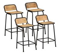 Bar Stools 4 pcs 46x35.5x80 cm Solid Wood Rough Mango