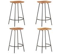 vidaXL 4x Solid Acacia Wood Bar Stools Home Furniture Counter Pub Bistro Chair