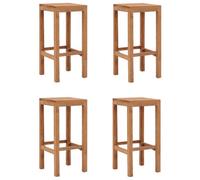 Vidaxl Bar Stools 4 Pcs Solid Teak Wood Bar Stools