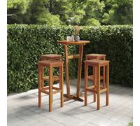 vidaXL Bar Stools 4 pcs Solid Wood Acacia, Brown