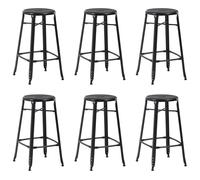 vidaXL Bar Stools 6 pcs Black Steel
