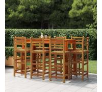 (8 pcs) vidaXL 6x Solid Wood Acacia Bar Stools Kitchen Wooden Bistro Chair Pub Stool