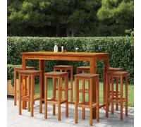 vidaXL Bar Stools 8 pcs Solid Wood Acacia