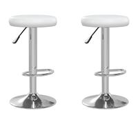 vidaXL Bar Stools Kitchen Bar Chair Pub Counter Stool 2 pcs White Faux Leather