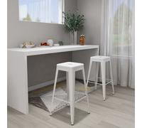 vidaXL Bar Stools Stackable 2 pcs White Metal