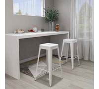 vidaXL Bar Stools Stackable 2 pcs White Metal NEW