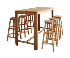 Vidaxl Bar Table And Stool Set 7 Pieces Solid Acacia Wood