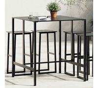 vidaXL Bar Table Black 100x100x110 cm Powder-coated Steel UK