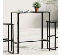 vidaXL Bar Table Black 100x50x110 cm Powder-coated Steel UK
