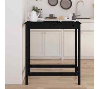 Vidaxl Bar Table Black 100X50X110 Cm Solid Wood Pine