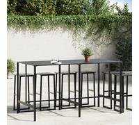 vidaXL Bar Table Black 200x100x110 cm Powder-coated Steel UK