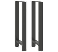 vidaXL Bar Table Legs Anthracite 2 pcs 40x(100-101) cm Steel