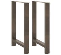 vidaXL Bar Table Legs Natural Steel 2 pcs 60x(90-91) cm Steel