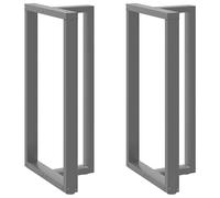 Coffee Table Legs T-Shaped Black Powder-Coated Steel 60x35x110cm Set of 2.