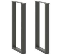 vidaXL Bar Table Legs U-Shaped 2 pcs Anthracite 40x(100-101) cm Steel
