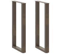 vidaXL Bar Table Legs U-Shaped 2 pcs Natural Steel 40x(100-101) cm Steel