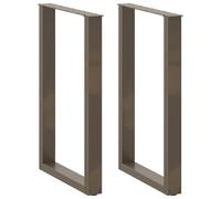 vidaXL Bar Table Legs U-Shaped 2 pcs Natural Steel 60x(90-91) cm Steel