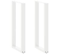 vidaXL Bar Table Legs U-Shaped 2 pcs White 50x(100-101) cm Steel