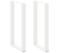 vidaXL Bar Table Legs U-Shaped 2 pcs White 60x(100-101) cm Steel