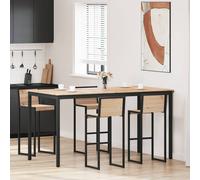 vidaXL Bar Table Beige 200 x 100 x 105 cm Solid Pine Wood, Kitchen Square, Industrial Style Design, Durable Materials for Modern Spaces, Addition to Your Home Decor, Functional