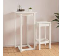 Vidaxl Bar Table White 60X60X110 Cm Solid Wood Pine