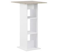 vidaXL Bar Table White and Concrete Kitchen Coffee Dining Tall Side End Stand