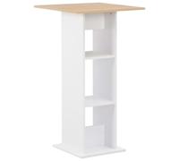 vidaXL Bar Table White and Sonoma Oak Kitchen Coffee Dining TallSide End Stand