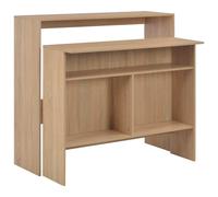 vidaXL Bar Table with 2 Table Tops Oak 130cm Breakfast Kitchen Dining Table