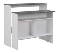vidaXL Bar Table with 2 Table Tops White and Grey 130x40x120 cm UK GF0