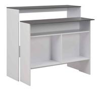 vidaXL Bar Table with 2 Table Tops White and Grey 130x40x120 cm UK