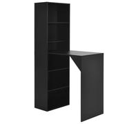 vidaXL Bar Table with Cabinet Black 115x59x200 cm