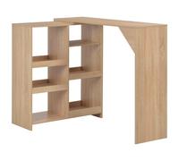 vidaXL Bar Table with Moveable Shelf Oak 138x39x110 cm UK HOT