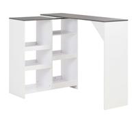 vidaXL Bar Table with Moveable Shelf White Coffee Dining Tall Breakfast Stand