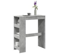 vidaXL Bar Table with Racks Concrete Grey 90x40x103.5 cm Engineered Wood UK