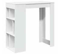 vidaXL Bar Table with Racks White 102x50x103.5 cm Engineered Wood