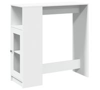 vidaXL Bar Table with Racks Counter Table Bistro Table White Engineered Wood