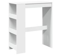 vidaXL Bar Table with Racks Counter Table Bistro Table White Engineered Wood