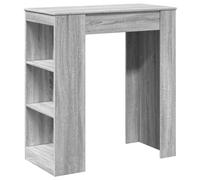 vidaXL Bar Table with Racks Kitchen Bistro Table Grey Sonoma Engineered Wood