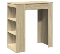 Bar Table with Racks Kitchen Pub Table Bistro Table Engineered Wood vidaXL