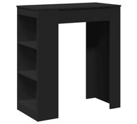 vidaXL Bar Table with Racks Kitchen Table Bistro Table Black Engineered Wood