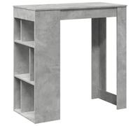 vidaXL Bar Table with Racks Pub Bistro Table Concrete Grey Engineered Wood