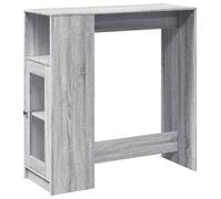 vidaXL Bar Table with Racks, Side Table for Kitchen Dining Room Home, Pub Table for Dinner Party Decorative, Modern Style, Grey Sonoma Engineered Wood